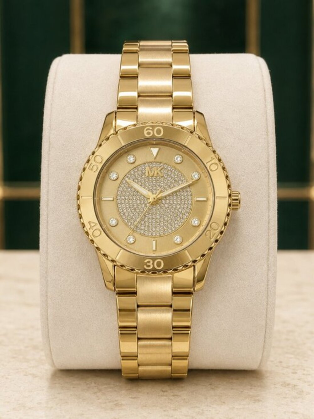 Michael Kors Gold-Tone Pavé Dial Stainless Steel Watch 40mm NWT